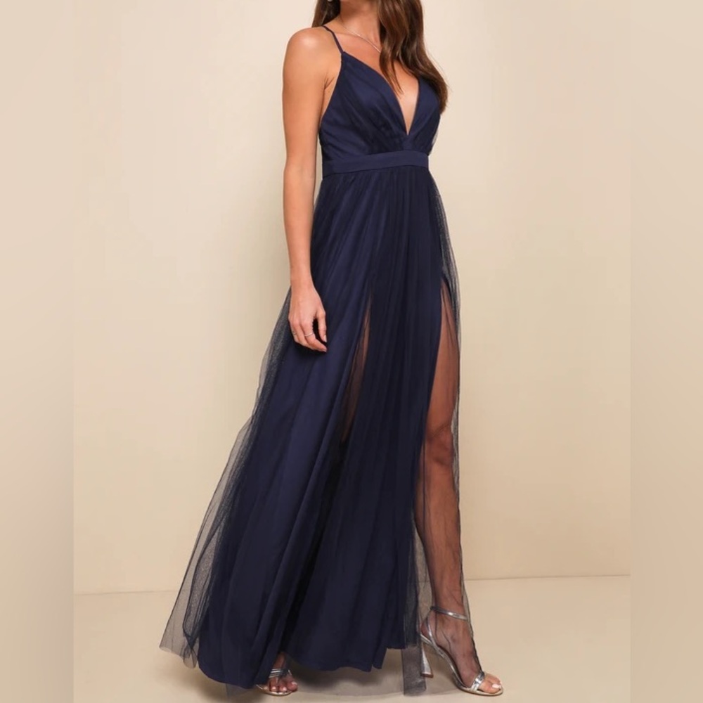 Lulu's tulle open-back dress